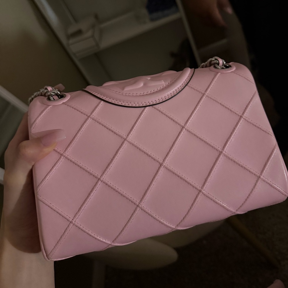 Tory Burch Pink Plie Fleming Shoulder Bag - Picture 9 of 12
